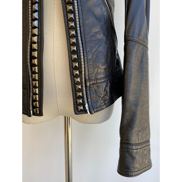 Dolce & Gabbana Studded Lamb Leather Biker Jacket Vintage Size 46, US 10 - Picture 6 of 11